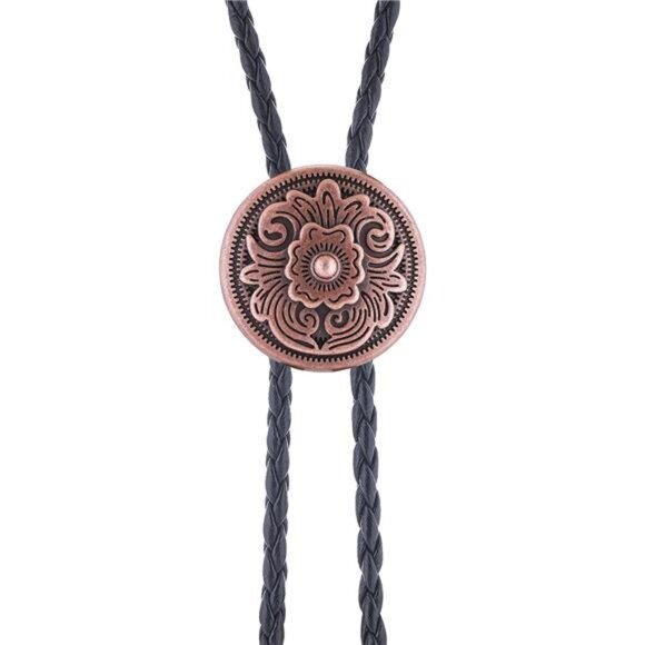 Floral Bolo Tie for Men Womens Small Copper - Picture 4 of 6